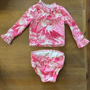Pink Floral Kids Swim Set